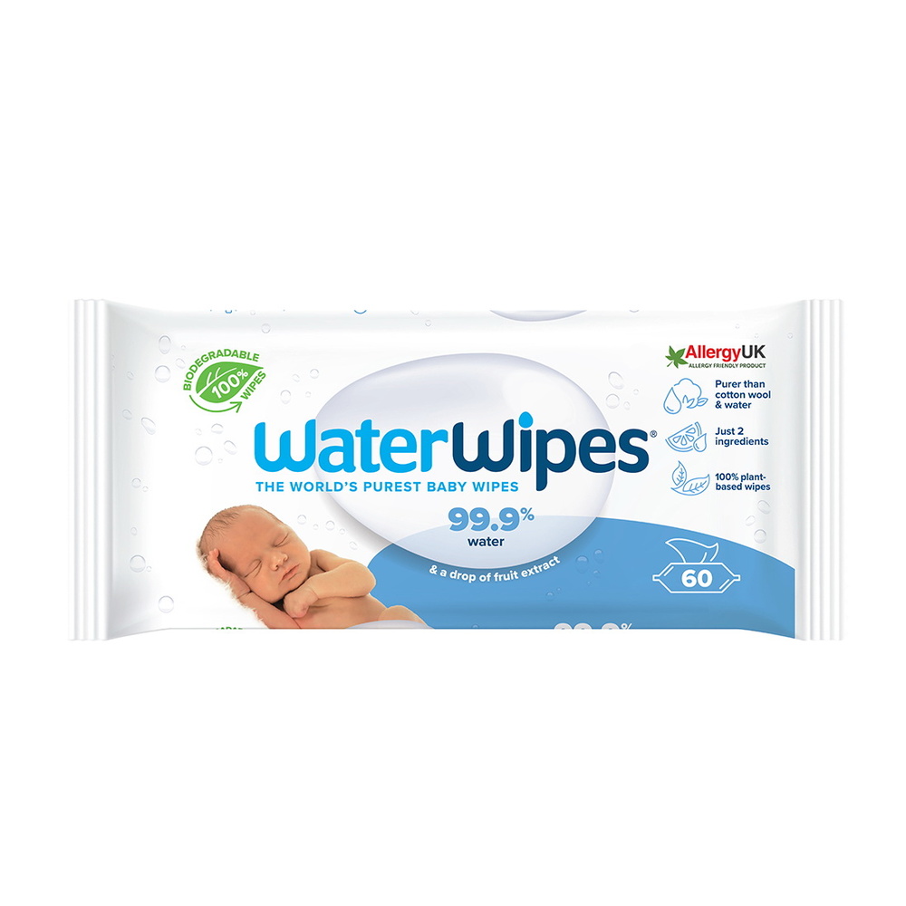 WaterWipes 100% BIO lebomló törlőkendő 60 db